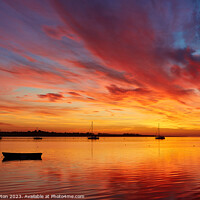 Buy canvas prints of Vivid sunrise on Swale Estuary 1 by Alan Payton