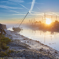 Buy canvas prints of Misty sunrise at Oare Creek, Kent by Alan Payton