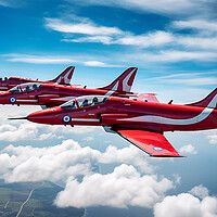 Buy canvas prints of RAF Red Arrows by Airborne Images