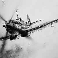 Buy canvas prints of Supermarine Spitfire In Charcoal by Airborne Images
