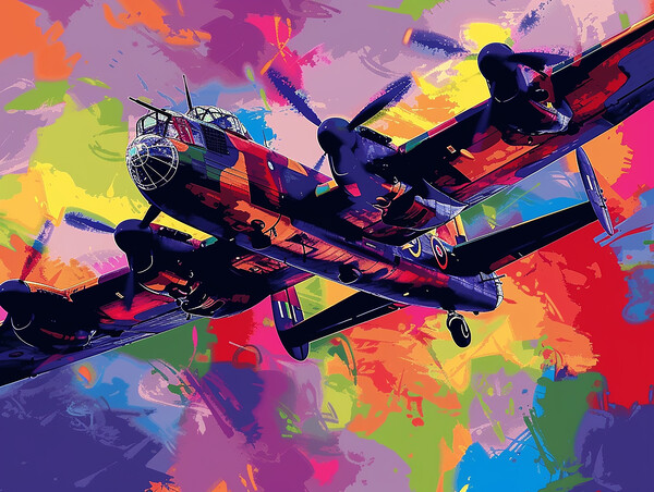 Lancaster Bomber Art Picture Board by Airborne Images