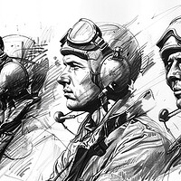 Buy canvas prints of Albert Capstaff Pencil Sketch 9 by Airborne Images