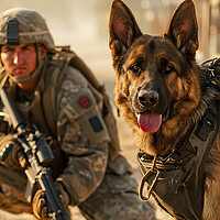 Buy canvas prints of German Shepherd A Military Dog by Airborne Images