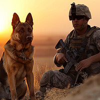 Buy canvas prints of German Shepherd A Military Dog by Airborne Images