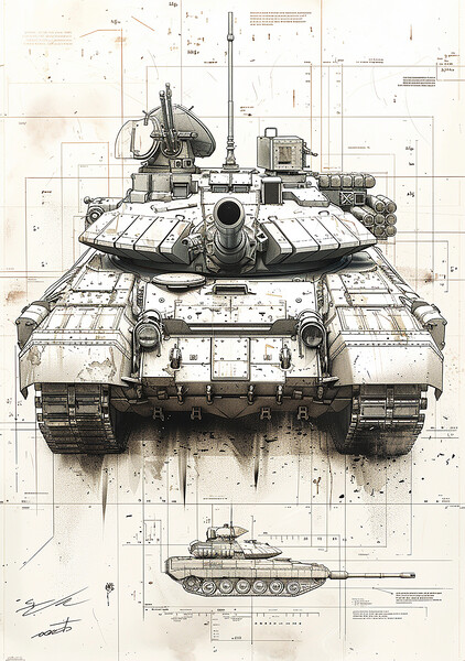British Chieftan Tank Art Picture Board by Airborne Images
