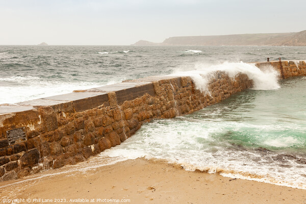 Breakwater at Sennen Cove Picture Board by Phil Lane