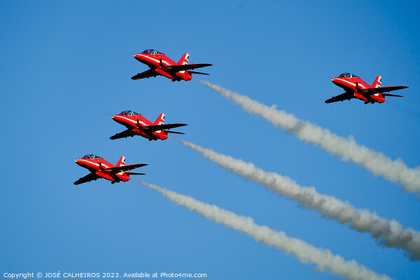 Red Arrows arriving in Beja Picture Board by JOSÉ CALHEIROS
