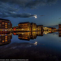 Buy canvas prints of Moonlight Over Gloucester Docks by Russ Summers
