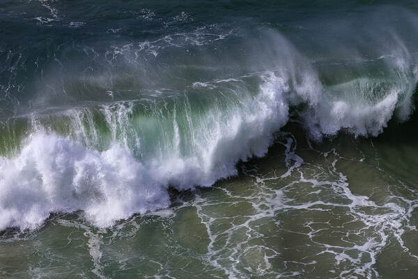 Wild wave in Nazare at the Atlantic ocean coast of Centro Portug Picture Board by Olga Peddi
