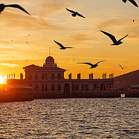 Buy canvas prints of Beautiful sunset on the Princes' Islands. Turkey,  by Olga Peddi