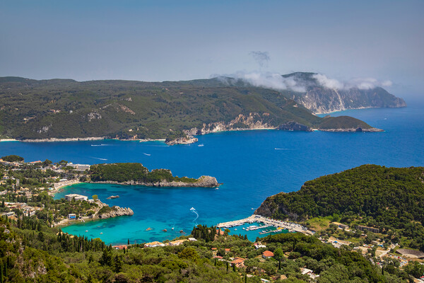 View of Palaiokastritsa beaches on the island of Corfu, Greece. Picture Board by Olga Peddi