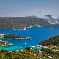 Buy canvas prints of View of Palaiokastritsa beaches on the island of Corfu, Greece. by Olga Peddi