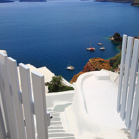 Buy canvas prints of Gateway to Santorini, Greece by Olga Peddi