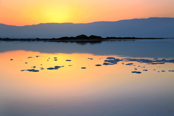 Sunrise and Dawn of the Dead Sea Picture Board by Olga Peddi