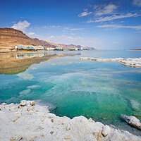 Buy canvas prints of Salt deposits, typical landscape of the Dead Sea. by Olga Peddi