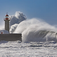 Buy canvas prints of Storm waves over the Lighthouse by Olga Peddi