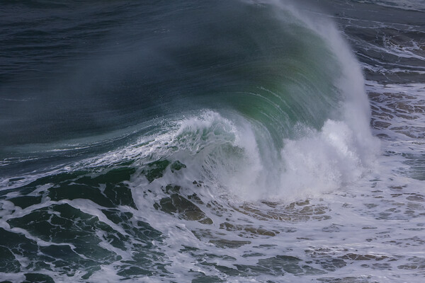 Wild wave in Nazare at the Atlantic ocean coast of Picture Board by Olga Peddi
