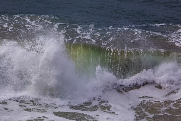 Wild wave in Nazare at the Atlantic ocean coast of Picture Board by Olga Peddi