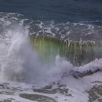Buy canvas prints of Wild wave in Nazare at the Atlantic ocean coast of by Olga Peddi