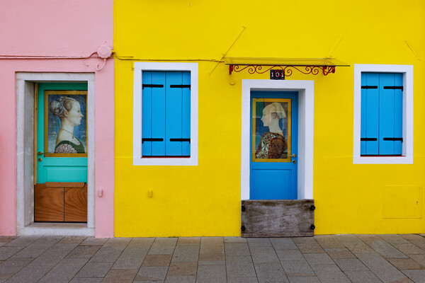 Burano, Venice lagoon - yellow house Picture Board by Olga Peddi