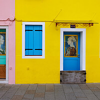 Buy canvas prints of Burano, Venice lagoon - yellow house by Olga Peddi