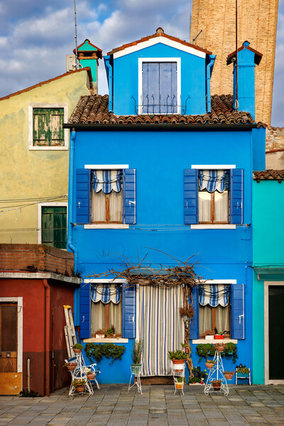 Beautiful colorful houses of Burano, Venice, Italy Picture Board by Olga Peddi
