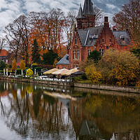 Buy canvas prints of Beautiful view of Brugge, Belgium by Olga Peddi