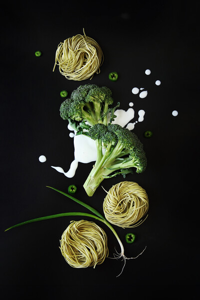 Broccole Pasta Picture Board by Olga Peddi