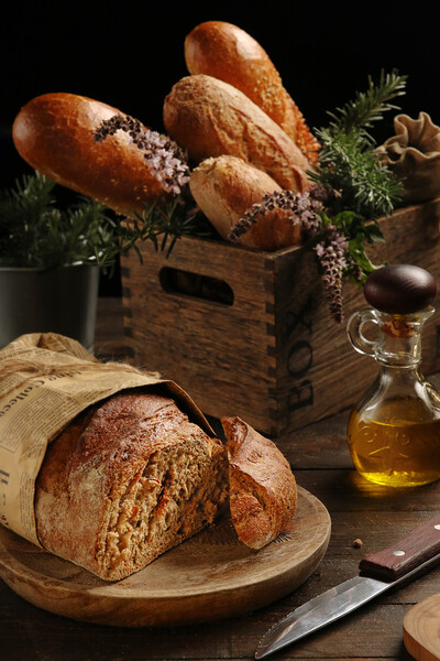Rustic handmade bread  Picture Board by Olga Peddi