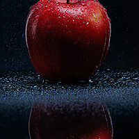 Buy canvas prints of Red apple with water drops by Olga Peddi