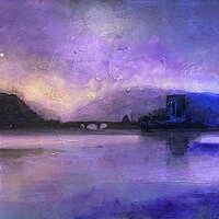 Buy canvas prints of Eilean Donan Castle Moonset by Kevin Hunter
