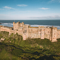 Buy canvas prints of Aerial View of Bamburgh Castle, Northumberland by Bradley Taylor