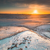 Buy canvas prints of Northumberland Sunset in the Snow by Bradley Taylor