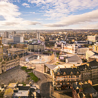 Buy canvas prints of Aerial View of Bradford City Centre, UK by Bradley Taylor