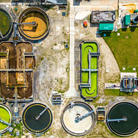 Buy canvas prints of Industrial Water Sewage Treatment Centre by Bradley Taylor