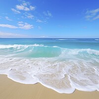 Buy canvas prints of Beach Waves: White Sand Green Sea by T2 