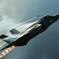 Buy canvas prints of F-35 Lightning II in Combat Action by T2 