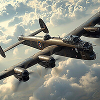 Buy canvas prints of Avro Lancaster British Heavy Bomber by T2 
