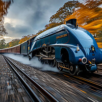 Buy canvas prints of Mallard Steam Speed Record of 126mph by T2 
