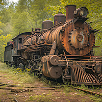 Buy canvas prints of Abandoned American Steam Locomotive by T2 