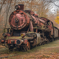 Buy canvas prints of Abandoned American Steam Locomotive by T2 
