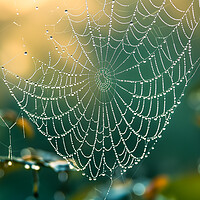 Buy canvas prints of Dewdrops on a Spiderweb by T2 