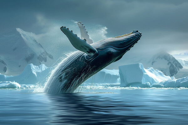 Humpback Whale Breaching Picture Board by T2 