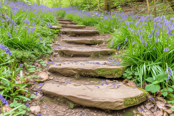Bluebell Steps North Yorkshire Picture Board by T2 