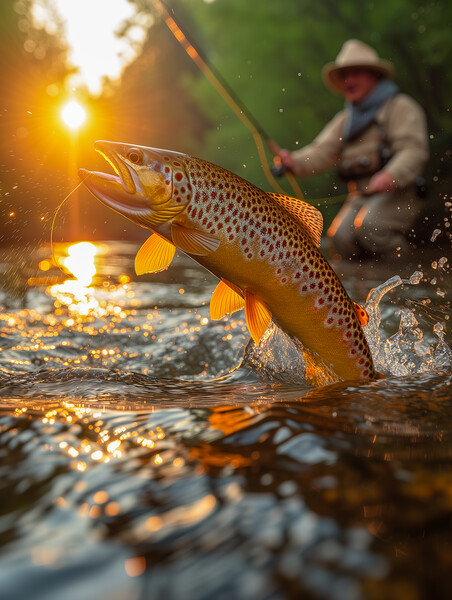 Fly Fishing for Brown Trout Picture Board by T2 