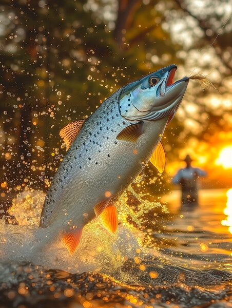 Fly Fishing for Atlantic Salmon Picture Board by T2 