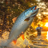 Buy canvas prints of Fly Fishing for Atlantic Salmon by T2 