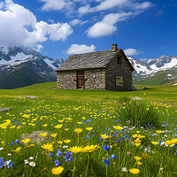 Buy canvas prints of Alpine Flower Meadow by T2 
