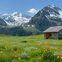 Buy canvas prints of Alpine Flower Meadow by T2 