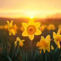 Buy canvas prints of Daffodils at Sunrise by T2 
